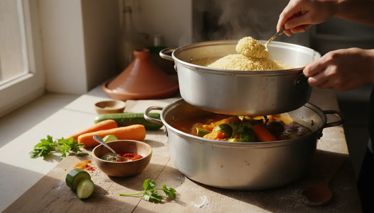 Recette du couscous aux légumes au couscoussier